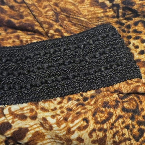 Robert Louis Leopard Print Wide Leg Palazzo Flowy Pants Stretch Waist Women's XL - Picture 3 of 9